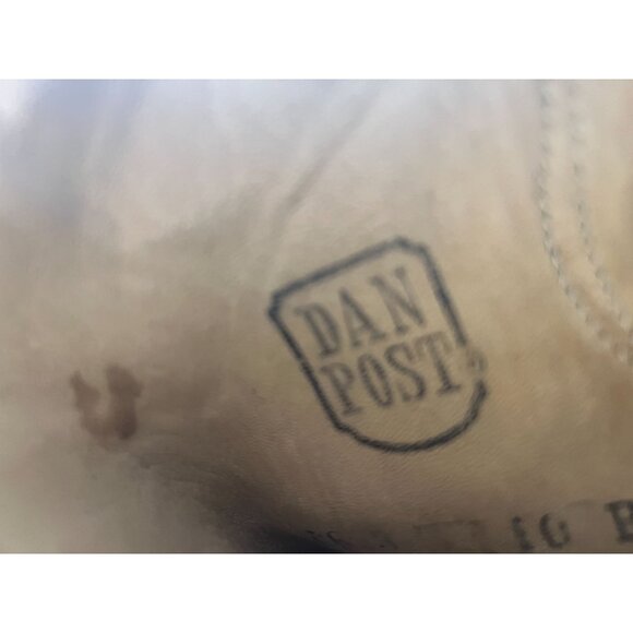 Vintage Dan Post Mens Size 10B Brown Spanish Leather Western Cowboy Rodeo Boots - Picture 3 of 16